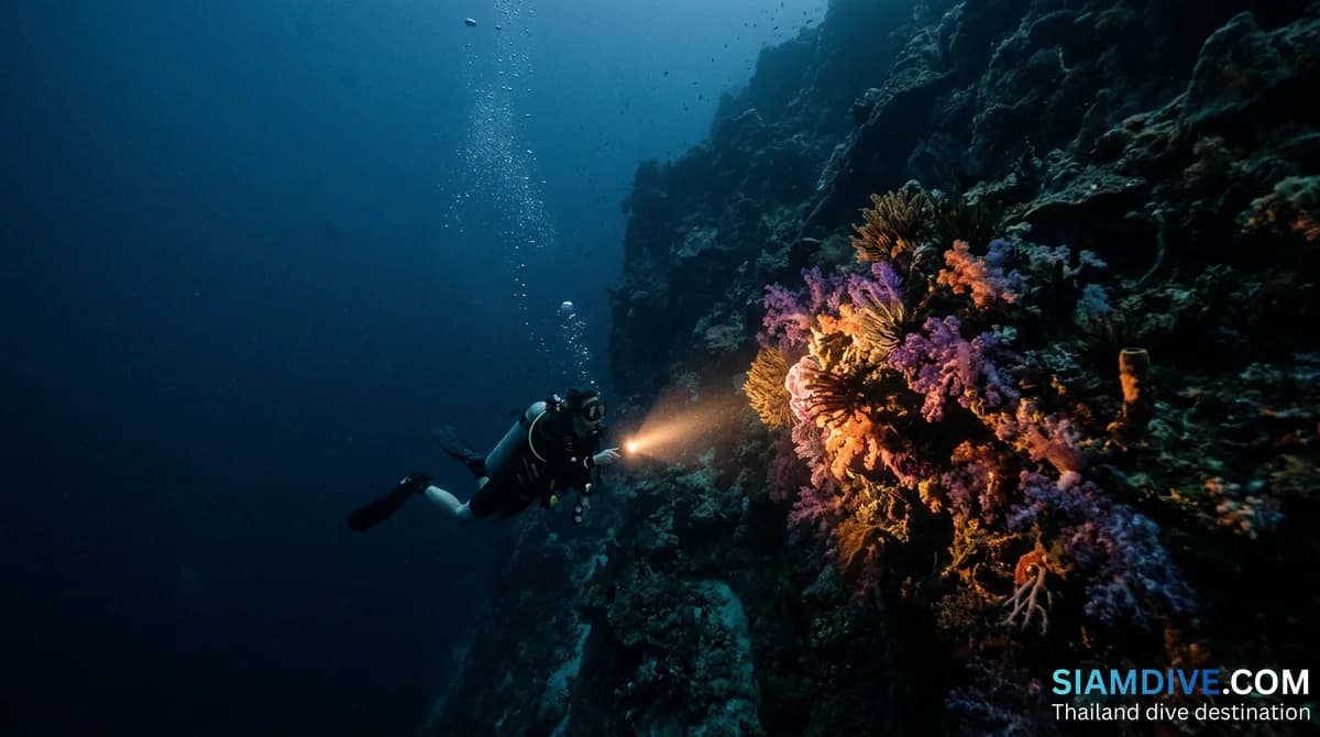 Palong Wall bei Sonnenuntergang: Phi Phis unterschätztester Tauchplatz