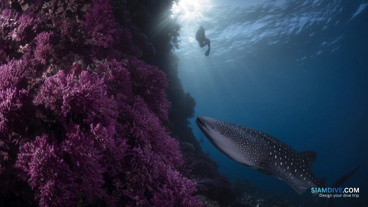 Why Whale Sharks Return to Hin Muang's 60-Metre Purple Wall